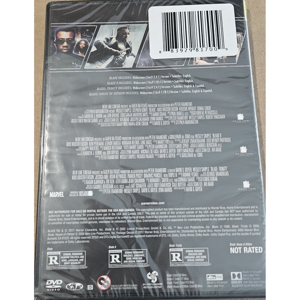 Blade 4-Film Collection DVD‎ New Sealed Glow In The Dark Slipcover Wesley Snipes - Picture 4 of 4